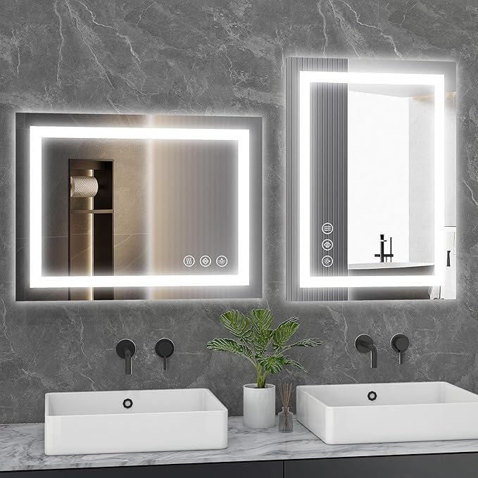 Sweetcrispy 24"x32" Smart Anti-Fog LED Bathroom Mirror - Image 2