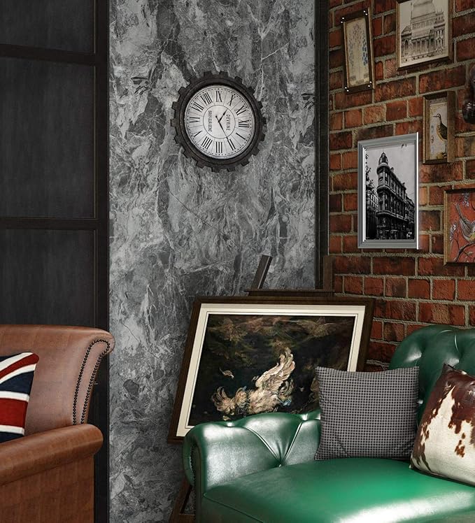Livelynine 15.8X394 Inch Textured Concrete Wallpaper Peel and Stick Mural - Image 4