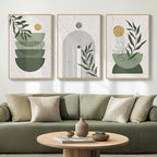 Large Framed Sage Green Boho Wall Art by Cuspin
