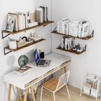 Heimlove Deep Floating Shelves for Wall, 24W x 12D Wood Wall Shelves Set of 2 - Image 2