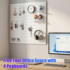 Spampur Peg Board, 4 Pack Metal Peg Board Panels, Craft Room Storage and - Image 5