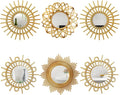 Namalu 6 Pcs Sunburst Mirror for Wall Decor, Small Circle Sun Espejos by Namalu
