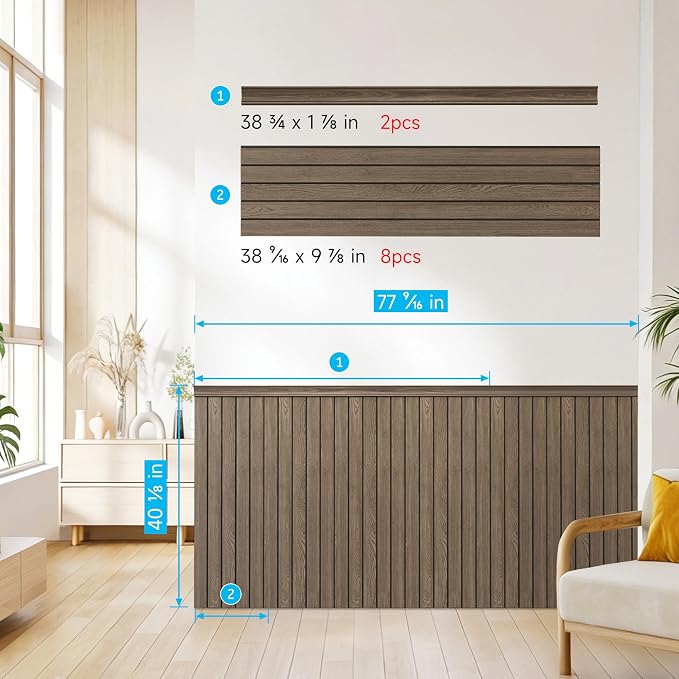 PS Wainscoting Wall Panel Kit, Paintable Waterproof PS Panels - Image 3