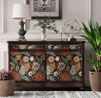 Rustic Boho Wallpaper Peel and Stick, Vintage Dark Brown Floral Contact Paper - Image 3