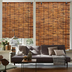 2 Pack Bamboo Reed Roll-Up Blind Shades by PAKNANO