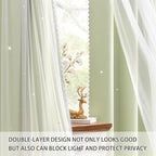 XiDi Green Curtains for Bedroom, Girls Room Blackout Curtains, Kids Room - Image 3