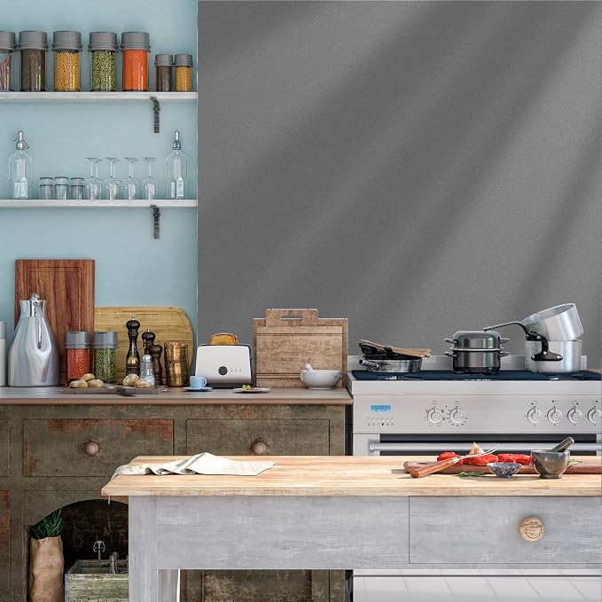 Yancorp 16"x120" Matte Dark Gray Contact Papaer Peel and Stick Wallpaper Vinyl - Image 4