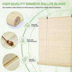 Bamboo Roll Up Shades for Windows 32Wx72L, Light Filtering Hanging Window Blinds - Image 4