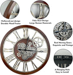 The B-Style Large Real Moving Gears Wall Clock 30 inch Rustic Retro Industrial - Image 3