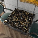 Dark Floral Peel and Stick Wallpaper, Vintage Leaf Pattern Black Gold Self - Image 2