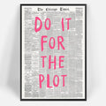 Liyark Retro Black And White Chicago Newspaper Poster Pink Trendy Preppy by Liyark