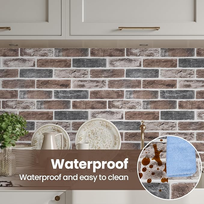 3D Wall Panels Brick Peel and Stick 26.7"x13.4"-10 PCS - Image 2