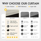 FMFUNCTEX 100% Blackout Beige Curtains - Image 3