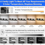 SOLFART Bathroom Light, 5 Color Temperature LED Bathroom Vanity Fixtures - Image 2