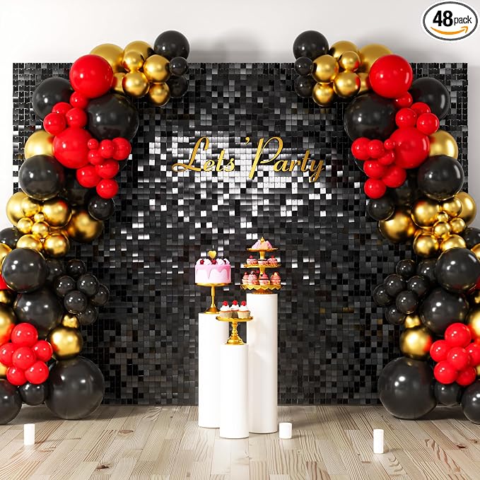 COKAOBE Black Shimmer Wall Backdrop, Photo Backdrops by COKAOBE