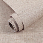15.75"x787.4" Beige Grasscloth Wallpaper Peel and Stick Removable Textured Wall by MANONIRIA
