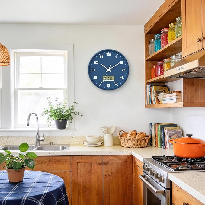 12 Inch Wall Clock, Silent Non-Ticking Analog - Image 6