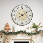 24 Inch Large Wall Clock, Rustic Round Farmhouse Wall Clocks - Image 5