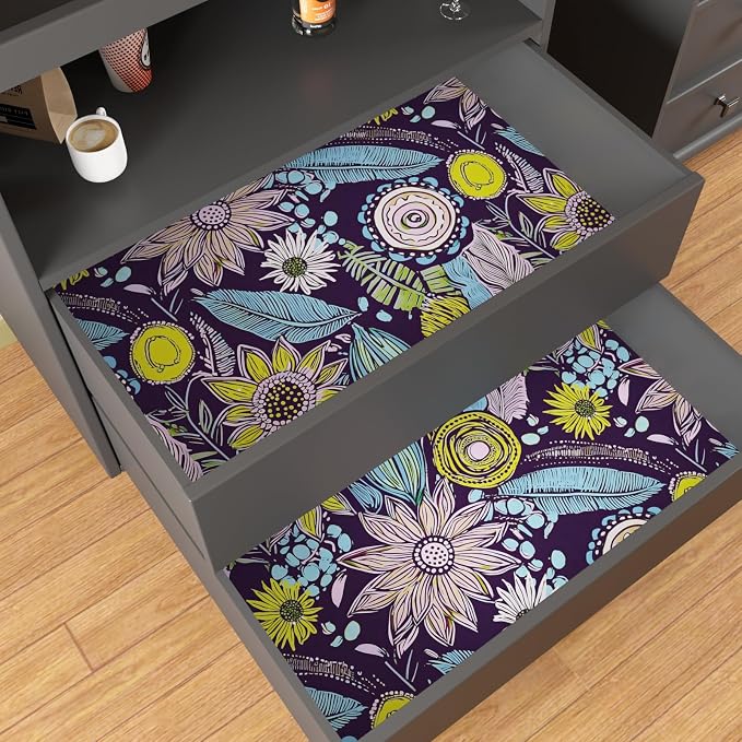 Purple Boho Wallpaper Peel and Stick, Vintage Yellow Floral Contact Paper - Image 7