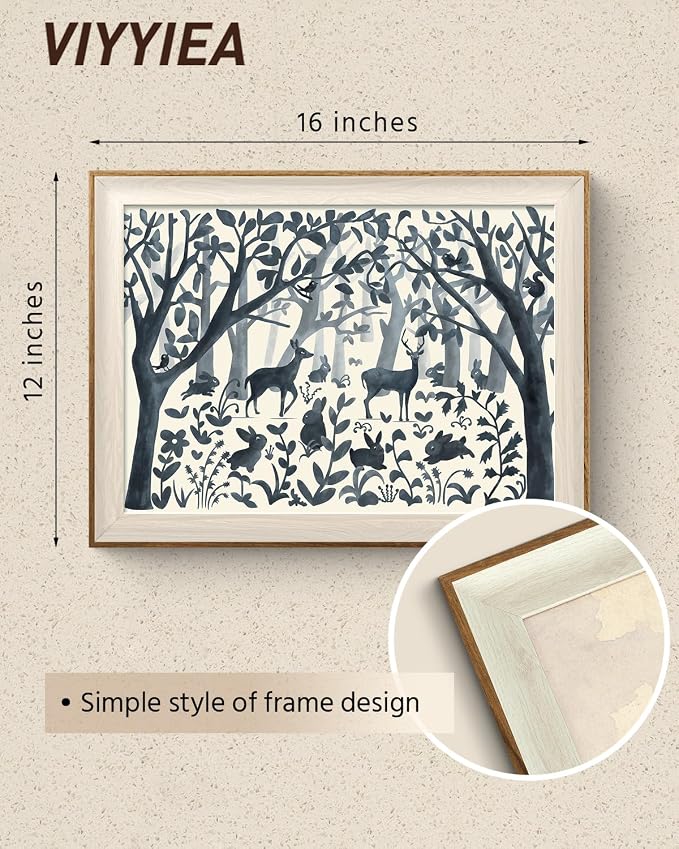 VIYYIEA Framed Wall Art for Living Room, Forest Canvas Prints Vintage Home Decor - Image 2