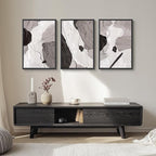 Large Framed Black and White Grey Abstract Wall Art - Image 5