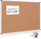 Large Cork Bulletin Board 60" X 48", Wall Mounted Notice Pin Board by Justdowhatyouwanttodo
