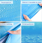 Kochorie 54 Inch x 100 Ft Ocean Waves Plastic Tablecloth Roll in Slide Cutter - Image 3
