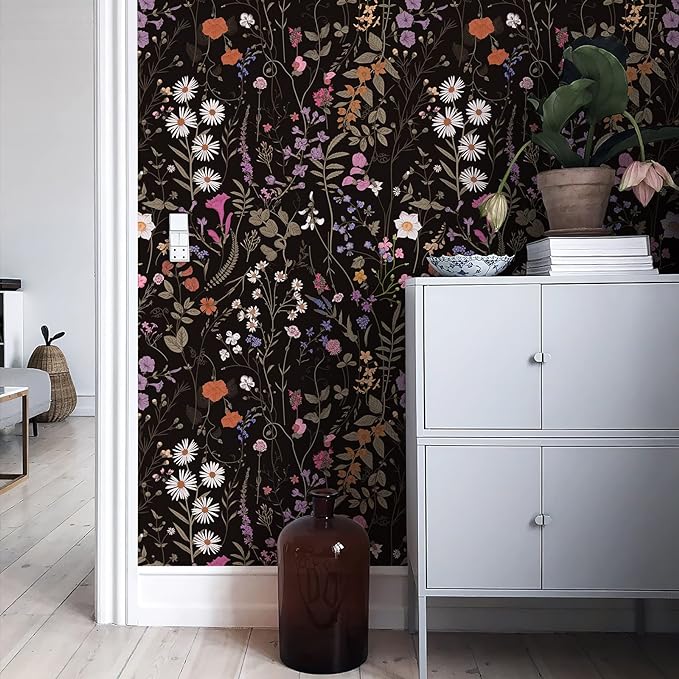 JiffDiff Floral Wallpaper Peel and Stick- Farm Wildwood Daisy Flower Stick on - Image 2