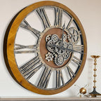 The B-Style Large Real Moving Gears Wall Clock 30 inch Rustic Retro Industrial by TheB-StyleTB