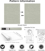 Simon&Siff Textured Grasscloth Peel and Stick Wallpaper 17.7"x118" Neutral Faux - Image 8