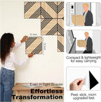 Mollywell Acoustic Panels, PVC Wood-Grain Decor, 12x12 Inch Carved Pattern - Image 5