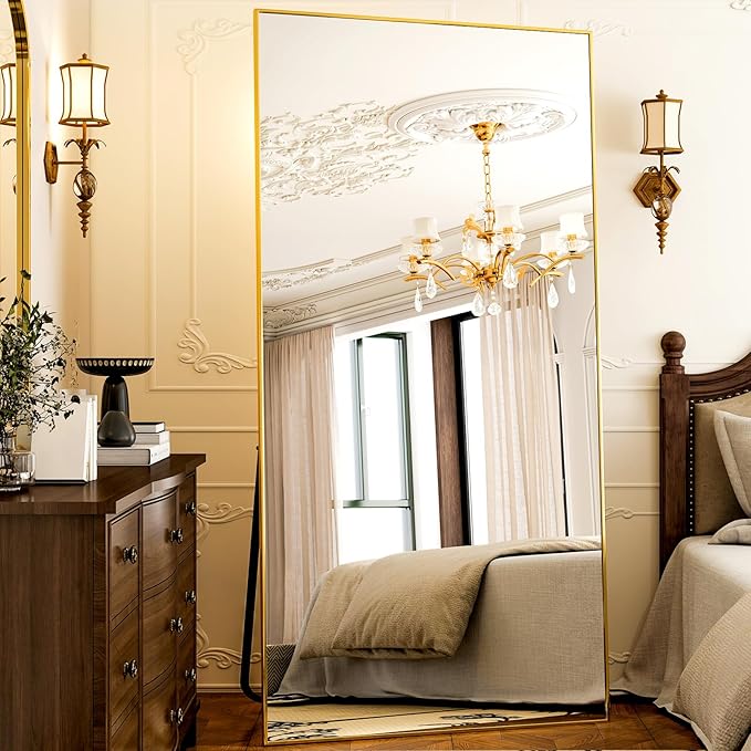 GLSLAND-38 x 77" Rectangular Full Length Mirror by GLSLAND