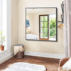 KOCUUY Black Bathroom Mirror, 36x36 Inch Square Mirror - Image 9