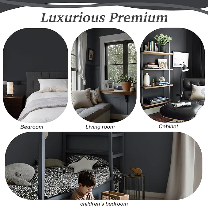 Dimoon 17.7''x118'' Peel and Stick Wallpaper Dark Grey Contact Paper - Image 6