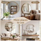 DUMOS 30 Inch Round Wall Mirror, Bathroom Mirror - Image 5