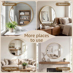 DUMOS 28 Inch Round Wall Mirror, Bathroom Mirror - Image 6