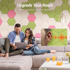 12 Pack High Density Hexagon Acoustic Panels, TONOR 12"x 10"x 0.4" Soundproof - Image 3