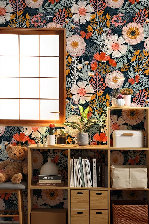 HAOKHOME Boho Peel and Stick Wallpaper Floral Wall Paper Removable - Image 2