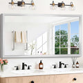 60"x28" Brushed Silver Bathroom Mirror, Large Rectangular Mirror by WelcometoCIVENO