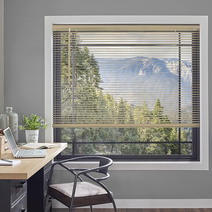 CHICOLOGY Mini Blinds for Indoor Windows – 22"W x 60"H, Cappuccino Horizontal - Image 2