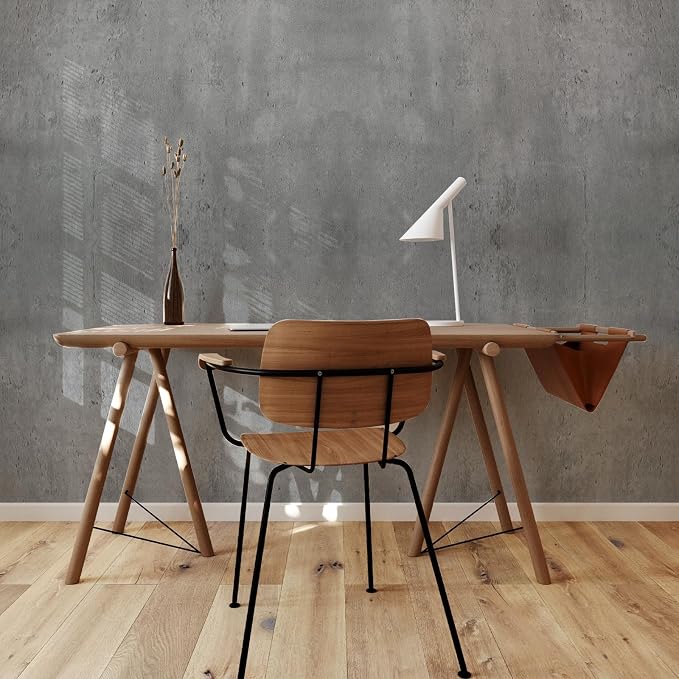 Gray Concrete Wallpaper 15.7in x 360in, Dark Gray Cement Contact Paper 3D Matte - Image 5