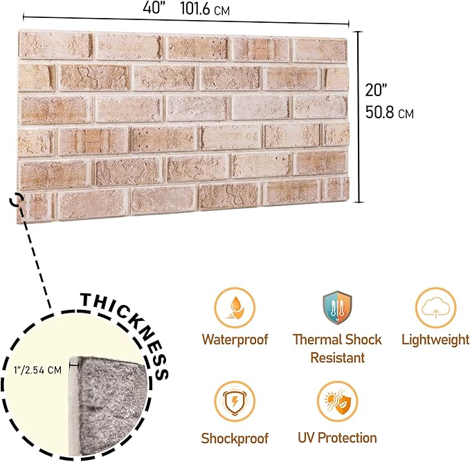 3D Faux Brick Wall Panels – Lightweight Styrofoam Cladding - Image 3