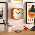 JONES CLOCKS® Movie wall Clock | Retro Rectangular Clock | 10 inch | Orange | - Image 5