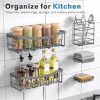 EUDELE 5-Pack Rustproof Stainless Steel Shower Caddy – No Drill Adhesive - Image 6