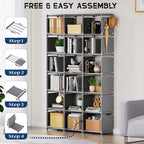 Mavivegue Bookshelf, 18 Cube Storage Organizer, Extra Large Book Organizer - Image 9