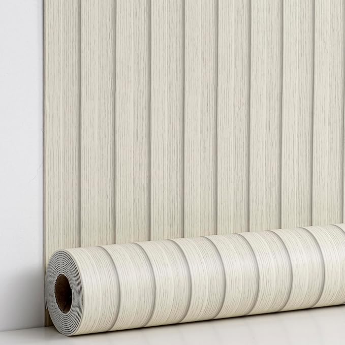 Haimin Wood Grain Slat Wall Panels Peel and Stick Faux Wood Thick Wallpaper by HaiminHomeDecorWallpaper