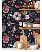 Wallpaper Peel and Stick Floral Wall Paper Removable Waterproof Blue/Red/Yellow - Image 4