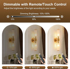 Morauroral Gold Battery Operated Wall Sconces Set of Two, Rechargeable Wall - Image 3
