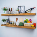 Rusitc Floating Shelves 60 inch Long 8 "deep Set of 2, Heavy Duty Wood Wall by xwne