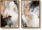 Large Framed Neutral Abstract Set of 2 Wall Art - Image 8